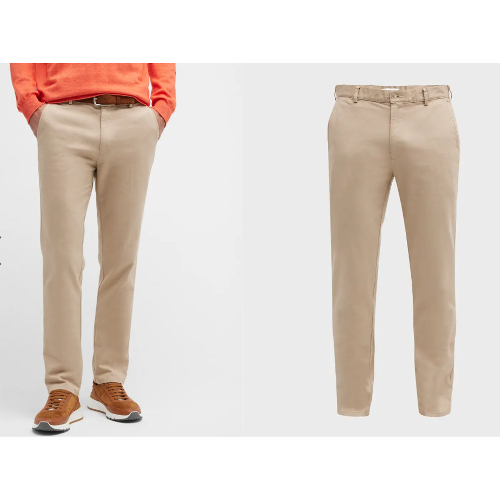 PETER MILLAR Crown Pilot Twill Flat Front Trouser Khaki Mens 40X36 Cotton New
